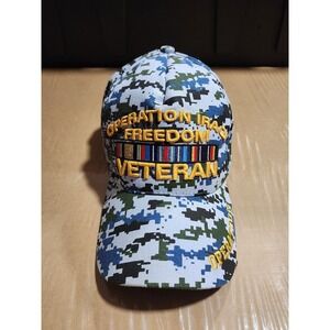 Operation Iraqi Freedom Veteran Hat Navy Blue Digital Camo August Sportswear OIF